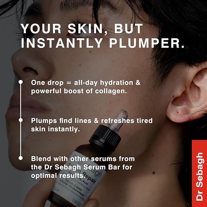 Serum Repair (0.68 fl oz) | Award-Winning Hyaluronic Acid Facial Hydrator | Anti Aging & Wrinkle | Skin Moisturising & Repairing Formula | Collagen Boosting Youthful Glow For Women & Men-Velvo Beauty