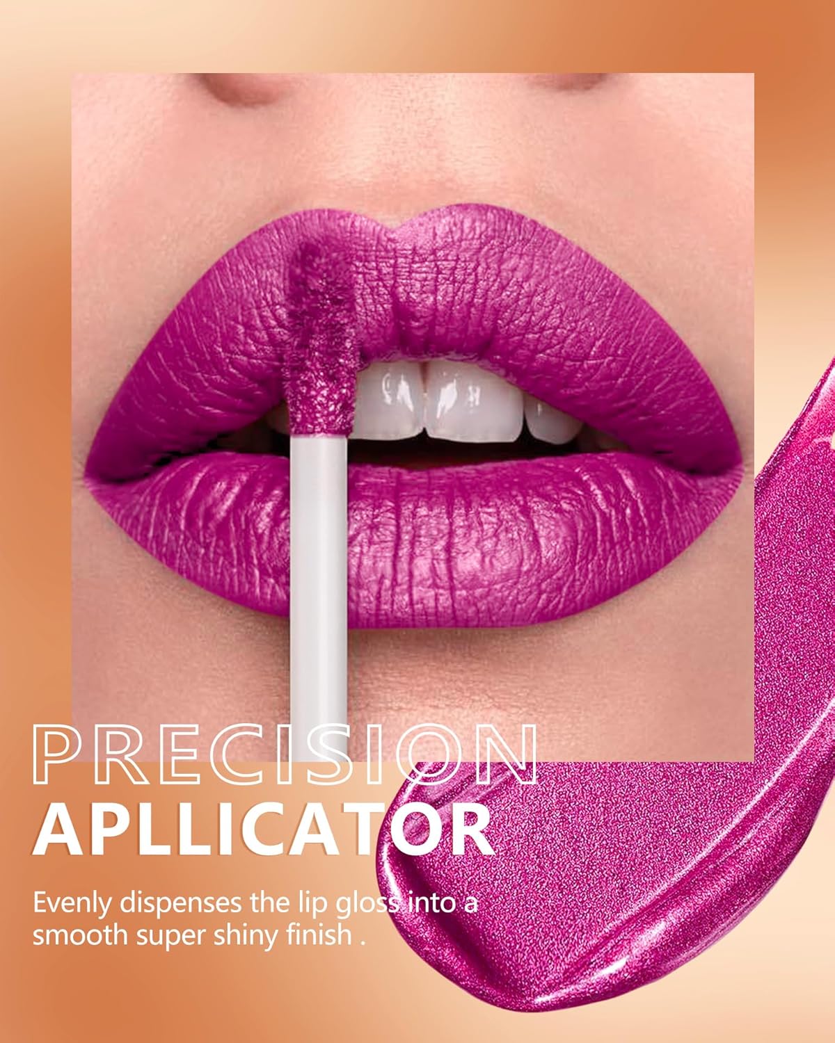 MAKI YIKA Hot Pink Lipstick for Women Metallic Lipsticks Glitter Long Lasting Lipstick No Smudge No Transfer Liquid Lip Gloss (BR19 Unheated)-Velvo Beauty