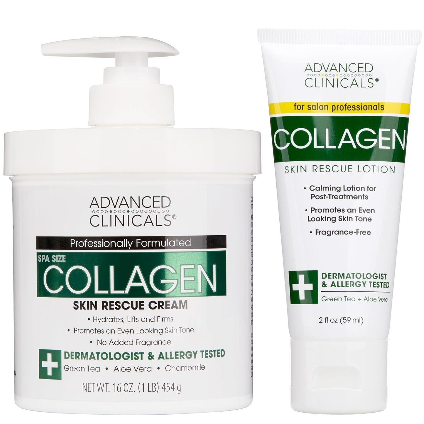 Advanced Clinicals Collagen Cream Body Lotion & Face Moisturizer W/Vitamin E | Skincare Collagen Lotion For Women, Men, Hand, & Neck Improves Look Of Crepe Skin & Uneven Dry Skin, 16Oz + Travel Size-Velvo Beauty