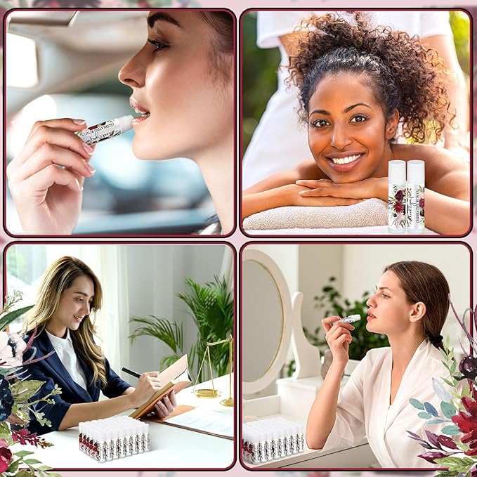 Dunzy 100 Pack Hello Fall Thanksgiving Party Gifts Bulk Lip Balms Favors Employee Appreciation Gifts Thank You Gifts Team Inspirational Gifts for Women Men Coworkers Satff Teachers(Floral)-Velvo Beauty