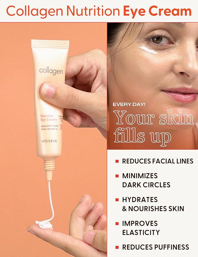 It'S SKIN Collagen Nutrition Eye Cream - Eye Bag Cream Eye Care w/Collagen | Korean Eye Cream for Dark Circles and Puffiness | Beauty & Personal Care Under Eye Cream for Puffiness and Bags 0.88 oz-Velvo Beauty