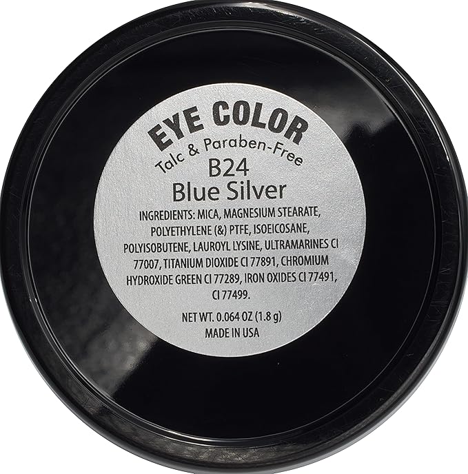 Light Blue Silver Grey Shimmering Pressed Powder Single Vegan Eyeshadow; Talc, Paraben & Cruelty Free-Velvo Beauty