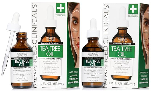 Advanced Clinicals Tea Tree Oil For Skin Facial Serum | Tea Tree Serum For Face With Vitamin E + Botanicals To Help Improve Appearance Of Large Pores & Skintone For Smoother Looking Skin, 2-Pack-Velvo Beauty