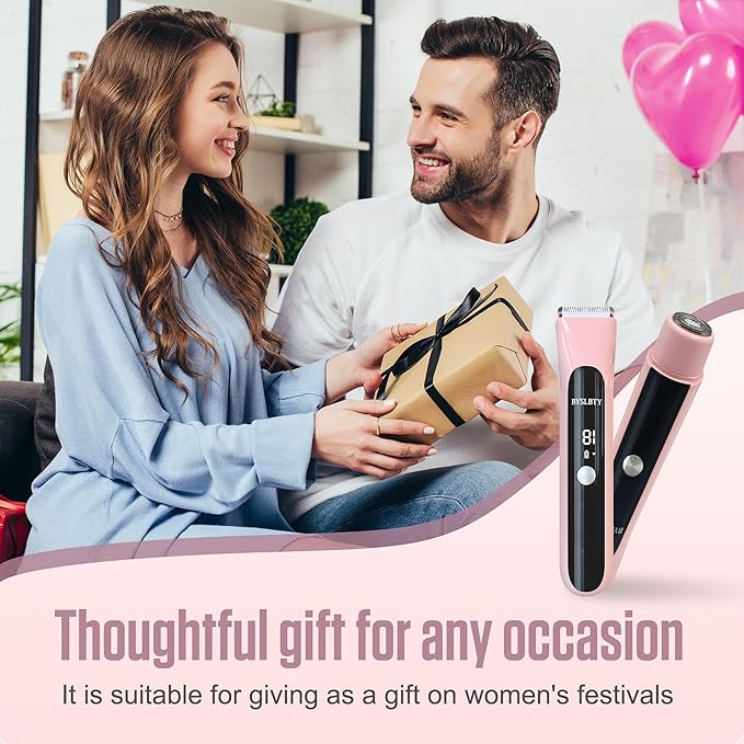 2 in 1 Bikini Trimmer for Women Dual Head Electric Shaver with LED Display,IPX7 Waterproof Wet & Dry, Painless Shaver for Underarm Leg Arm Body Face Private Area Pink-Velvo Beauty