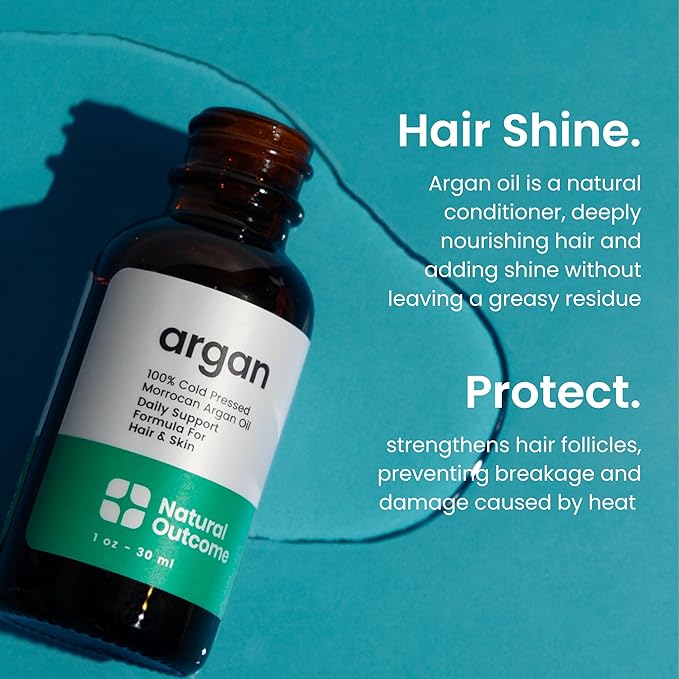 Argan Oil 100% Pure Moroccan Cold-Pressed Face, Body and Hair Lightweight Oil for Moisturizing, Hydrating & Skin Nourishment, 1 oz-Velvo Beauty