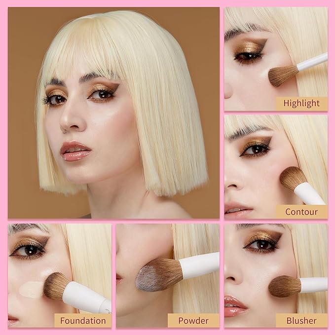 Jessup Makeup Brushes 14Pcs Makeup Brush Set Premium Synthetic Powder Foundation Contour Blush Concealer Eye Shadow Blending Liner Make Up Brush Kit Light Grey with Gift Box, T329-G-Velvo Beauty