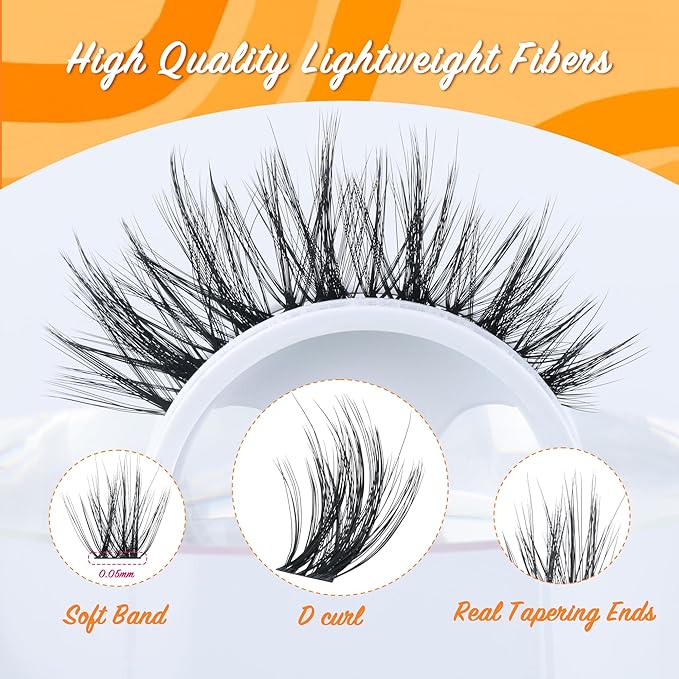 Fluffy Lash Clusters - 360Pcs Natural 0.05D Eyelash Clusters, Left & Right Eyelashes, Urtra Lightweight Cat Eye Clusters for Starter DIY at Home(Eyelashes Only)-Velvo Beauty