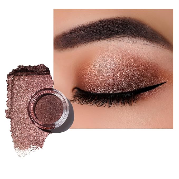 Oulac Brown Cream Eyeshadow also for Highlighter Large Capacity Highly Pigmented Eye Shadow Waterproof &Long Lasting with Moisturizing Formula 05-Velvo Beauty