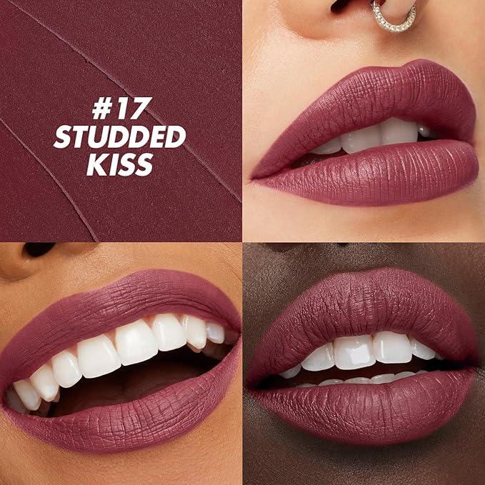 FOCALLURE Ultra Chic Matte Lipstick,Rich Vitamin E Lip Crayon,Lightweight Matte Color without Drying or Fading,Long Lasting Waterproof Lips Makeup,STUDDED KISS-Velvo Beauty