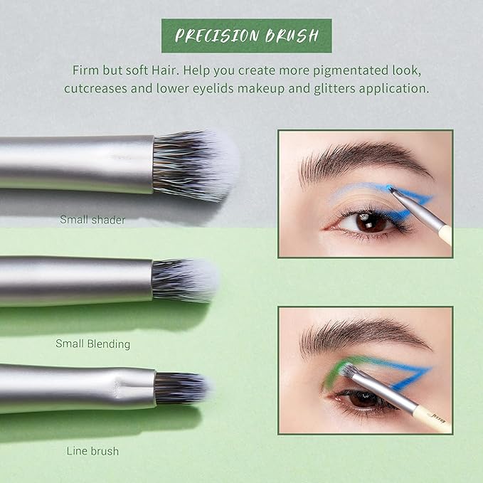 Jessup Eyeshadow Brush Set 8pcs Eye Makeup Brushes Premium Cruelty-Free Eyeshadow Blending Concealer Eyebrow Eyeliner Spoolie Brush Kit T328-Velvo Beauty