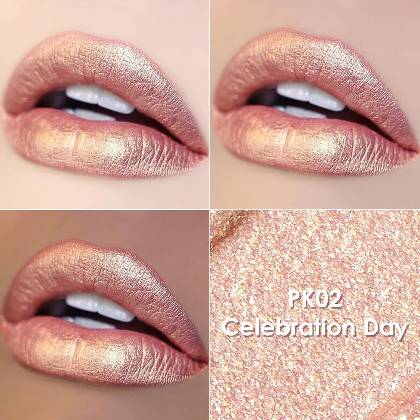 FOCALLURE Metallic Liquid Lipstick,Non Stick Cup Lip Gloss,High Impact Lip Color with Transfer-proof Wear,Long Lasting & Waterproof Lipstick Makeup for Women,Celebration Day-Velvo Beauty