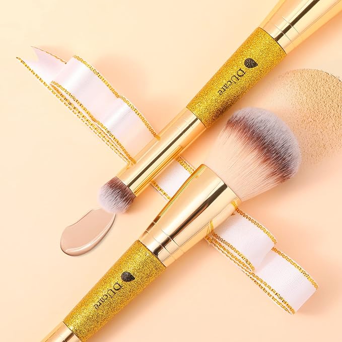 DUcare Powder Concealer Brush Foundation Makeup Brushes Double Ended Perfect for Rounded Taperd Liquid, Cream, Powder,Blending, Buffing-Velvo Beauty