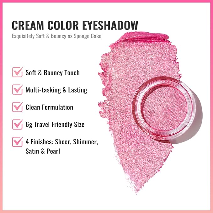 Oulac Pink Eyeshadow Glitter Eyeshadow Highly Pigmented Waterproof & Long Lasting Crease-Free Moisturizing Smooth Formula, Shimmer Glitter Eye Makeup. 6g (10)-Velvo Beauty