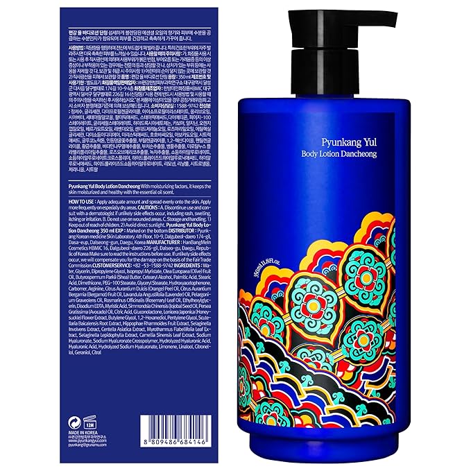 Pyunkang Yul PKY Dancheong Body Lotion, Intensive Moisture, Natural Scents with Essential Oils, Inspired by Fade-Resistant Korean Dancheong, Zero Irritation, Korean Skincare (11.83 Fl. Oz, 350ml)-Velvo Beauty