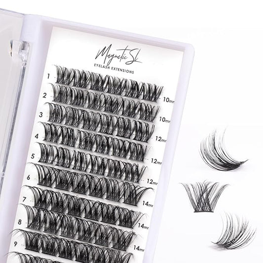 Cluster Lashes 72 Individual Lashes Clusters Eyelash Extensions False Eyelashes DIY Lash Extension Kit Reusable False Eyelashes Natural Look Mix 10-16mm C D Curl-DM01-Velvo Beauty