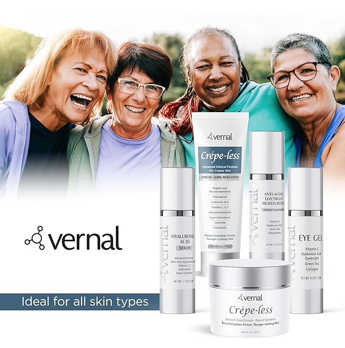 Vernal Anti Wrinkle Eye Cream - Vitamin C and Hyaluronic Acid Infused Collagen Eye Cream, Dark Circle Depuffing Eye Bag Cream for Dark Circles, Puffiness, Under Eye Bags, Crows Feet & Fine Lines-Velvo Beauty