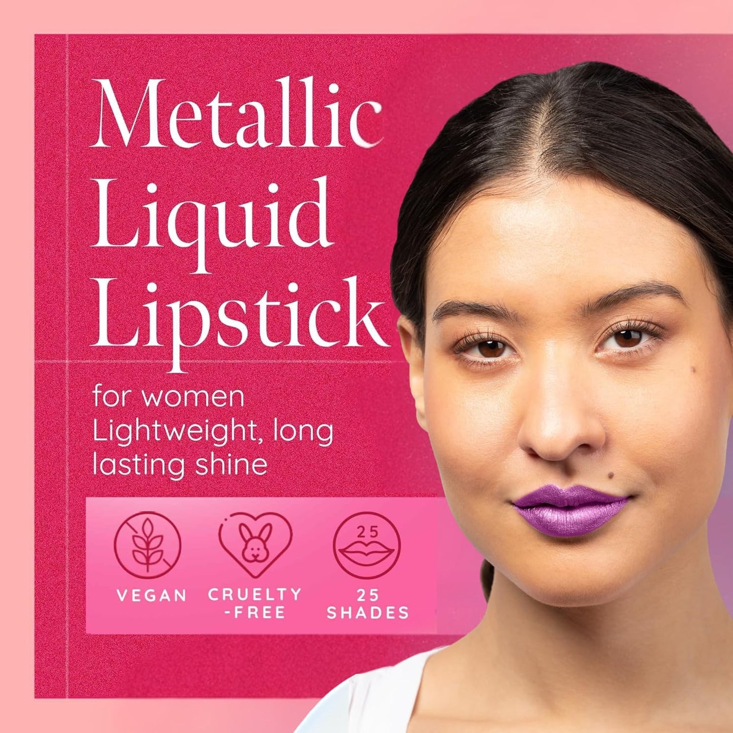 Aromi Metallic Liquid Lipstick for Women | Bright Purple Lilac Lip Color with Shimmery Finish, Vegan, Long-Lasting (Purple Unicorn)-Velvo Beauty