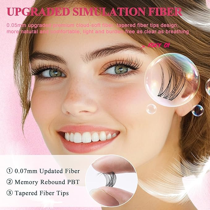 Lash Clusters Kit - Wispy Natural & Manga Spiky Lash Cluster Invisible band 8-16mm Eyelash Clusters Kit D Curl Lash Extension Kit WideSpan with Bond and Seal DIY at Home-Velvo Beauty