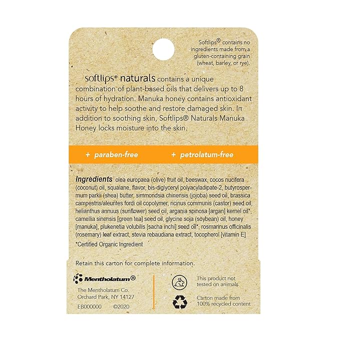 Softlips Natural with Manuka Honey Lip Balm (Pack of 3)-Velvo Beauty