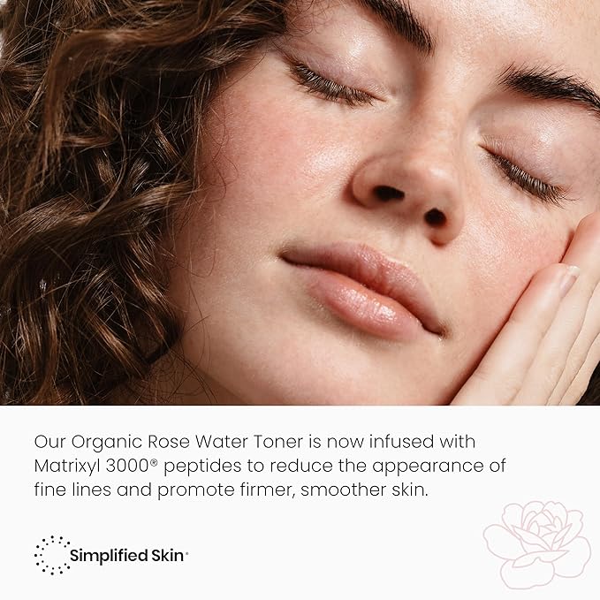 Rose Water Spray for Face with Matrixyl 3000 - Organic Rosewater Face Mist with Aloe Vera & Hyaluronic Acid - Hydrating, Reduces Fine Lines, Boosts Collagen Production, & Soothes Skin - 4 Fl Oz-Velvo Beauty