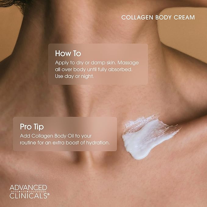 Advanced Clinicals Collagen Cream Body Lotion & Face Moisturizer W/Vitamin E | Skincare Moisturizing Collagen Lotion For Women, Men, Hand, & Neck Improves Look Of Crepey Skin & Uneven Dry Skin, 2pc-Velvo Beauty