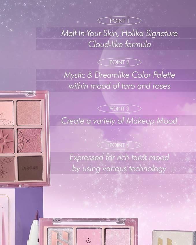 HOLIKA HOLIKA My Fave Mood 09 Taro Reader - 9 Colors Eye Palette - Pink & Purple Shades, Ideal for Cool-Tone Skin - Matte Shimmer Eyeshadow Kit - Multipurpose for Blusher - Flawless Finish, Soft-Velvo Beauty