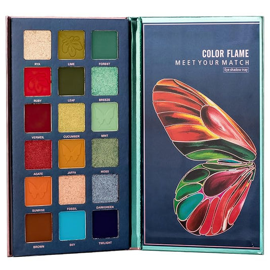 18 Colors Eyeshadow Palette, Butterfly Series Highly Pigmented Eye Makeup Palette, Matte Shimmer Metallic Powder Eyeshadow Pallet, Makeup Palette Cosmetics Gift, 111-Velvo Beauty