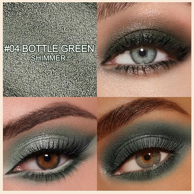 Erinde Waterproof Eyeshadow Stick, Cream Eye Shadow Stick, Long-Lasting, Crease-Proof, Cream to Powder Buildable & Blendable Eye Shadow Pencils Crayon, Vegan & Cruelty-Free, 04 Bottle Green-Velvo Beauty