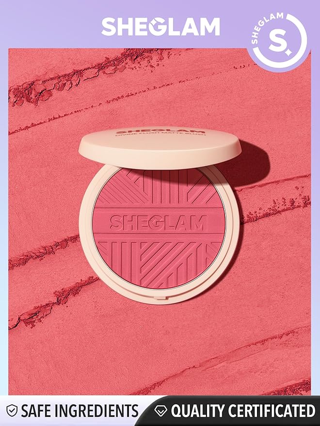 SHEGLAM Divine Flush Matte Blush Powder - Highly Pigmented, Non-Fading, Long Lasting Glowing Lightweight Natural Face Makeup-Velvo Beauty
