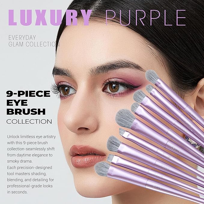 Jessup Makeup Brushes Set Professional 14pcs Vegan Make Up Brushes, Foundation Eyeshadow Concealer Contour Powder Blush Blending Eyeliner Brush, Premium Synthetic Fiber, Luxury Purple T512-Velvo Beauty