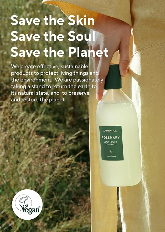 AROMATICA Rosemary Scalp Scaling Shampoo (2 packs) - Korean Hair Care with Thinning Hair Loss Natural Rosemary Essential Oil for Women Hair Growth - Free from Sulfate, Silicone, and Paraben (13.53 oz)-Velvo Beauty