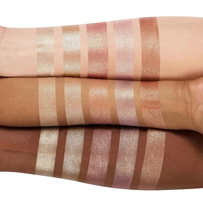 Highlighter Powder Palette, 5 Colors Makeup Palette Contour Palette Eyeshadow Makeup Kit Waterproof Long Lasting Brilliant Lighten Skin Color Professional Versatile Face Shading Set(1, brown, Large)-Velvo Beauty