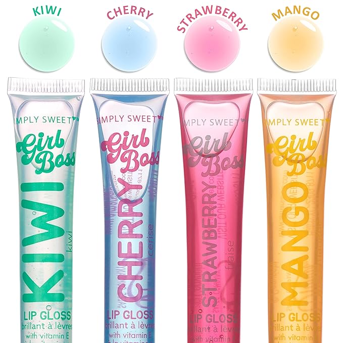 Expressions 12pc Clear Lip Gloss Pack – Lip Oils with Vitamin E and Essential Oils, Flavored Lip Gloss Clear Tubes, Hydrating Lip Glow Oil, Tinted Lip Oil, Lip Moisturizer-Velvo Beauty