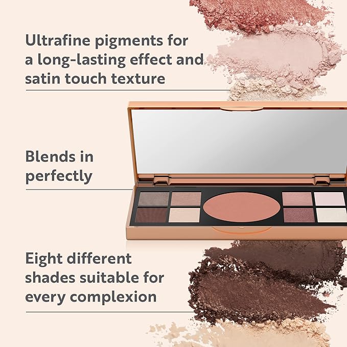 M. Asam Magic Finish Elegant Vibes Palette (8 x 0.03 oz + 1x 0.14g) - Eye Shadow Palette, 8 Harmonizing Eyeshadow Shades & Blush, High Color Payoff, Satin-touch Texture, Enriched With Vitamin E-Velvo Beauty