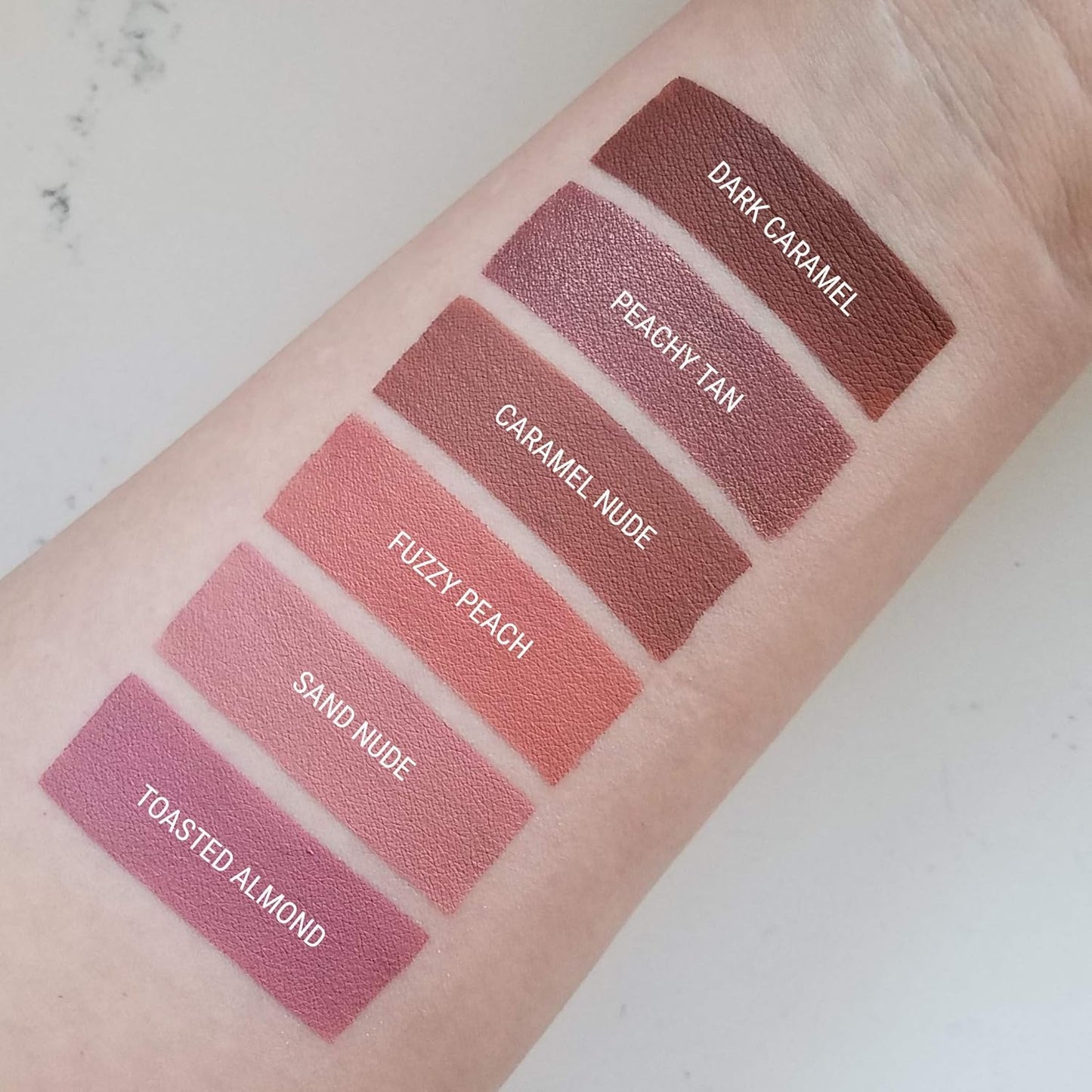 Aromi Tan Metallic Liquid Lipstick | Sepia Bronze Lip Color with Shimmery Finish, Vegan, Cruelty-free, Long-Lasting, Smudge-Proof, Handmade (Peachy Tan)-Velvo Beauty