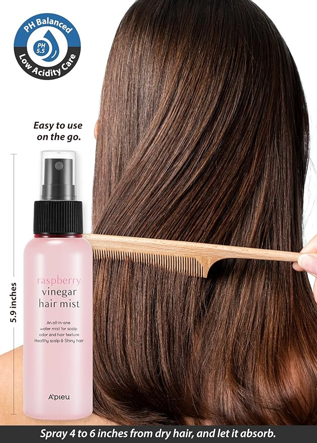 A'PIEU RASPBERRY VINEGAR HAIR MIST (3.55 fl oz) Scalp Hair Care Mist, Hair Perfume, Frizz-free, Refreshing Floral Scent All Day, Non-sticky-Velvo Beauty