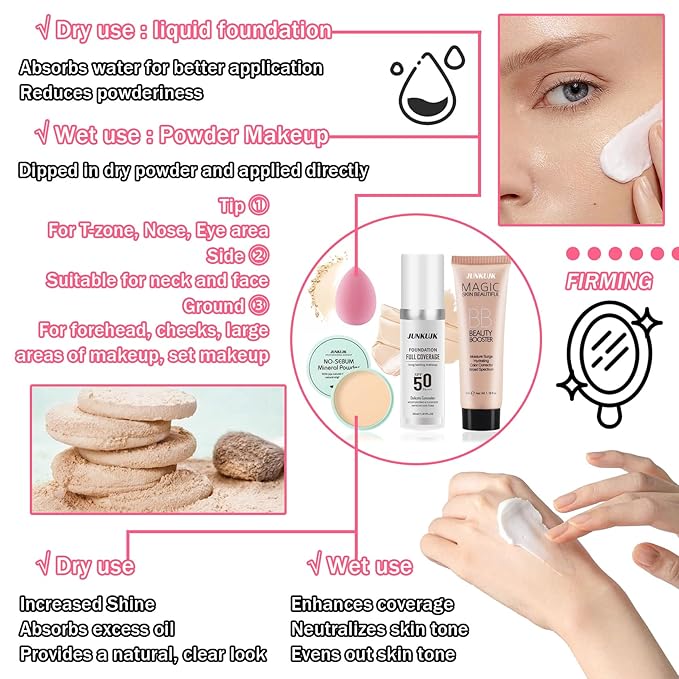 Color Changing Foundation Set,Full Coverage Foundation Liquid Foundation Makeup Gift Set,Moisturizing BB Cream for Women,Flawless Loose Setting Powder Face Primer Base Makeup Kit With Makeup Sponge-Velvo Beauty