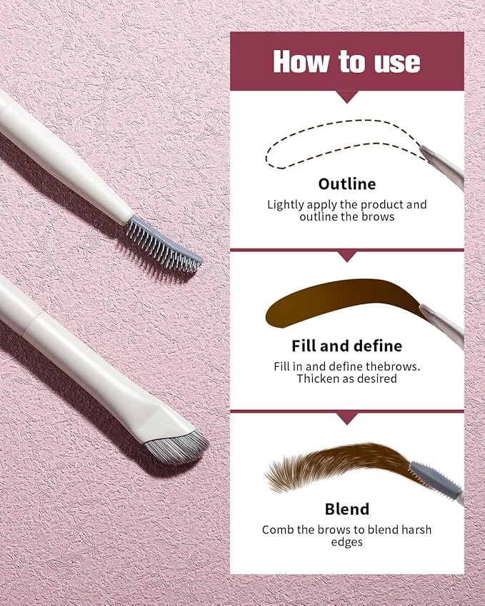 EIGSHOW Dual-Ended Precision Eyebrow Brush and Comb for Eyeliner Lining, Sculpting Brows, Professional Eye Makeup Tools (D109B)-Velvo Beauty