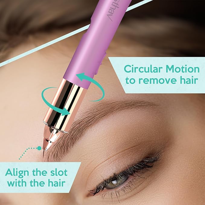 2 in 1 Eyebrow and Facial Hair Remover for Women Painless Flawless Electric Razor Epilator Trimmer Shaver with 18K Gold-Plated, USB Rechargeable, 360° LED for Eyebrow and Face Hair Removal-Velvo Beauty