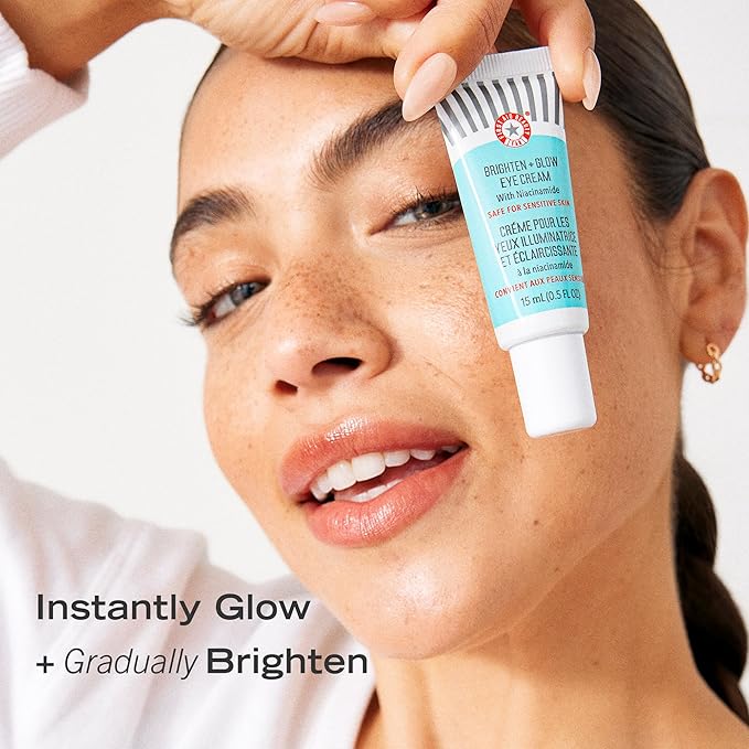 First Aid Beauty Brighten + Glow Niacinamide Eye Cream – Illuminating Brightening Cream to Help Hydrate & Reduce the Look of Dark Circles – 0.5 oz.-Velvo Beauty