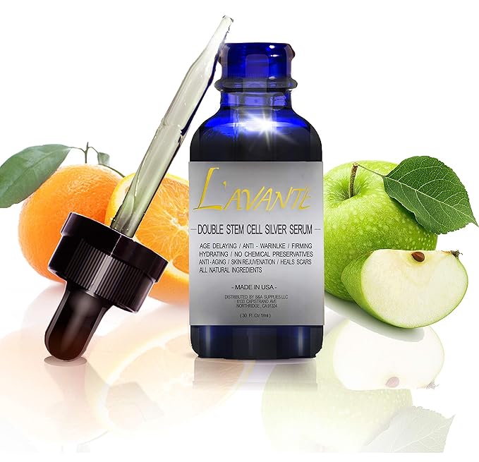 Double Stem Cell Silver Serum - Anti-aging, Anti-wrinkle and Skin Rejuvenation Treatment for Face and Neck, Scar and Acne Treatment, Moisturizer, Skin Hydration-Velvo Beauty