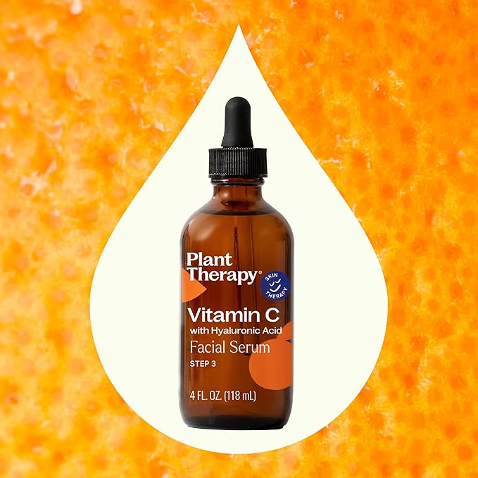 Plant Therapy Facial Serum with Vitamin C & Hyaluronic Acid 4 oz with Hyaluronic Acid, Ferulic Acid, and Vitamin E, Reduces the Appearance of Fine Lines & Wrinkles-Velvo Beauty