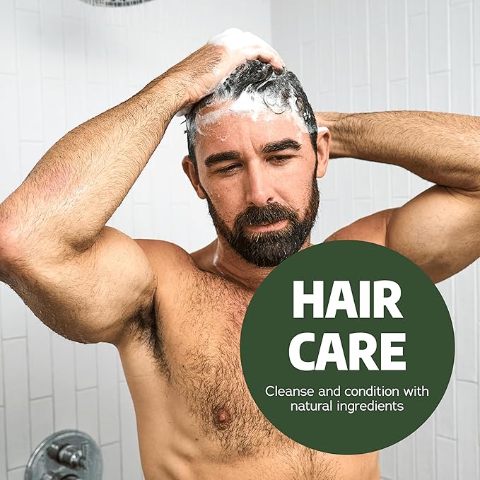 Dr. Squatch Natural Hair Bundle for Men - Healthy, Full Looking Hair - Pine Tar Shampoo (11 fl oz), Pine Tar Conditioner (11 fl oz)-Velvo Beauty