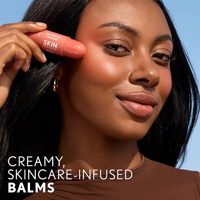 CoverGirl Trublend Skin Enhancer Highlighter Balm Stick, 320 Rose Beam, Highlighter, Vegan Formula, Easy to Use, Glides on Effortlessly, Non-Greasy, Doesn't Crease, 0.21oz-Velvo Beauty