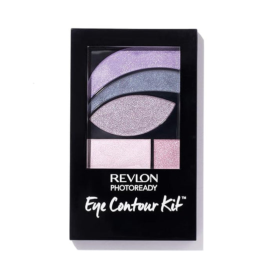 REVLON PhotoReady Eye Contour Kit, Eyeshadow Palette with 5 Wet/Dry Shades & Double-Ended Brush Applicator, Watercolors (520), 0.1oz-Velvo Beauty
