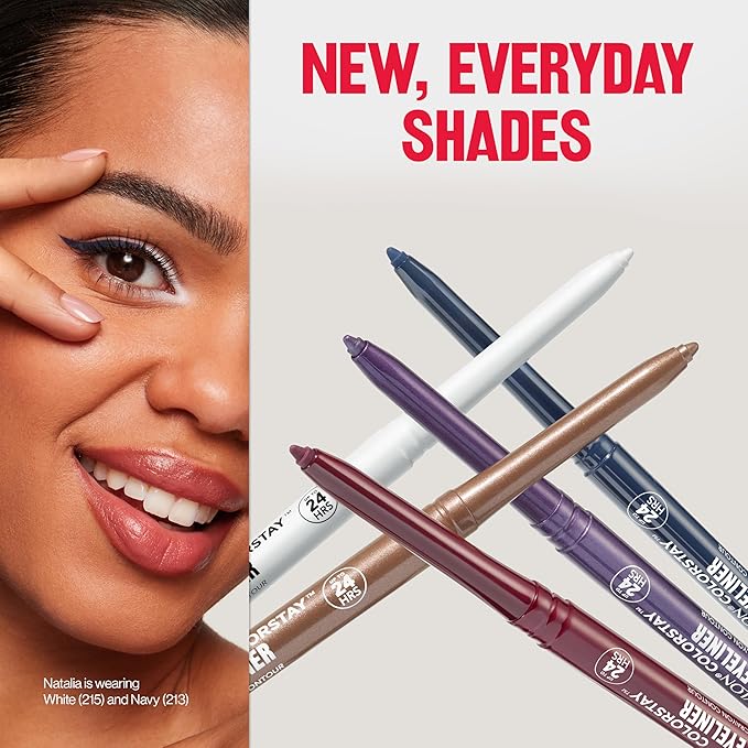 REVLON ColorStay Pencil Waterproof Eyeliner, Smudge-Proof, Eye Makeup with Built-In Sharpener, 214 Grape, 0.01 oz-Velvo Beauty