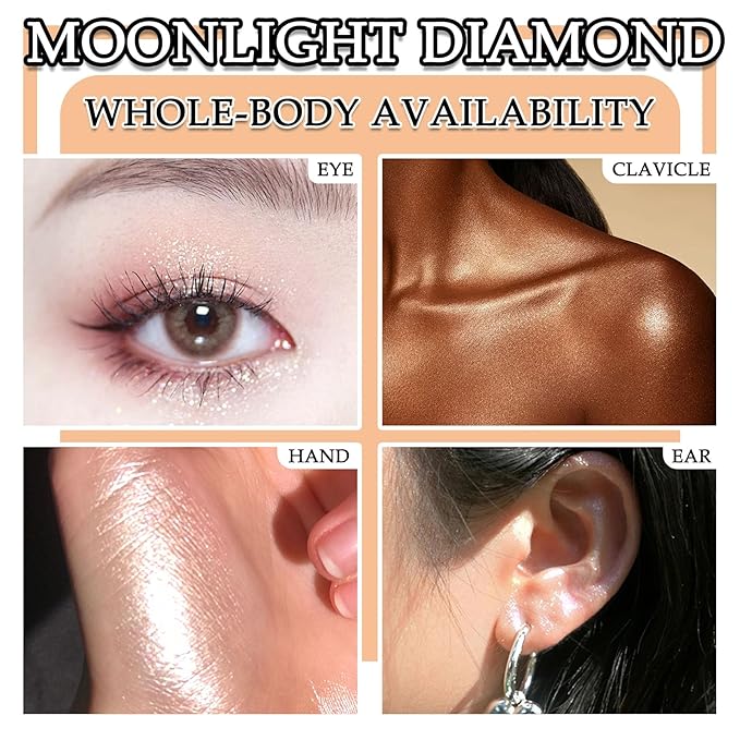 Body Glitter Face Highlighter Palette,Shimmering Shiny Contour Makeup Palette for Women,Lightweight Smoothing Long Lasting Face High Gloss Highlighter Powder Makeup Kit with Brush 01#-Velvo Beauty