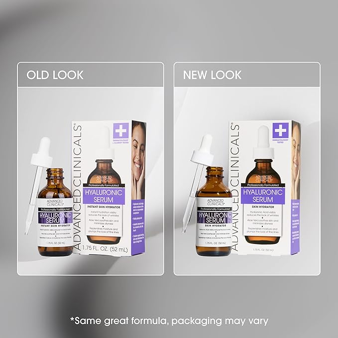 Advanced Clinicals Hyaluronic Acid Serum For Face | Moisturizing Facial Skin Care Products | Hydrating Serum For Face Helps Improve Look Of Wrinkles, Fine Lines, & Uneven Dry Skin Texture, 2-Pack-Velvo Beauty