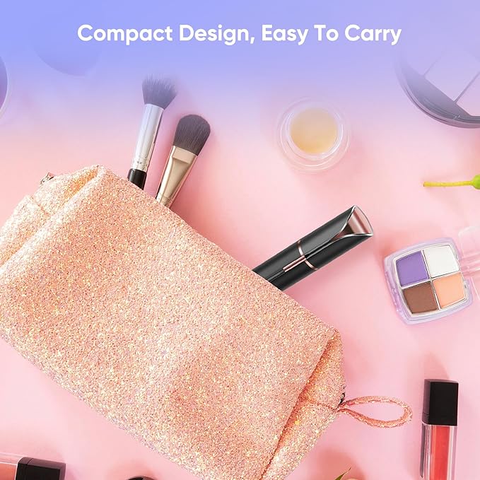 Facial Hair Remover for Women, Device, Remover Women Face, Finishing Touch Upper Lips, Chin & Cheeks, USB Rechargeable with LED LightIncluded Two Replacement Heads (Black)-Velvo Beauty