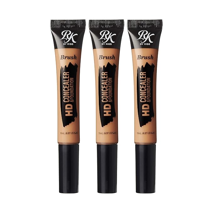 Ruby Kisses HD Concealer & Foundation Brush Flawless Full Coverage Face Makeup Lightweight Highlighter Long Lasting Under Eye Conceals Contour Corrector 3 Pack (Fawn)-Velvo Beauty